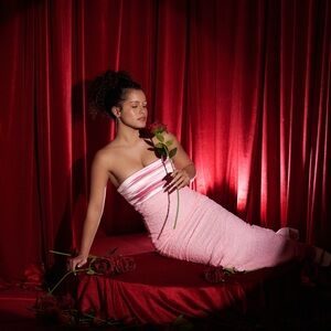 Elegant Pink Strapless Gown